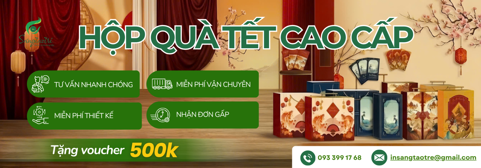 HỘP QUÀ TẾT CAO CẤP – IN SÁNG TẠO TRẺ