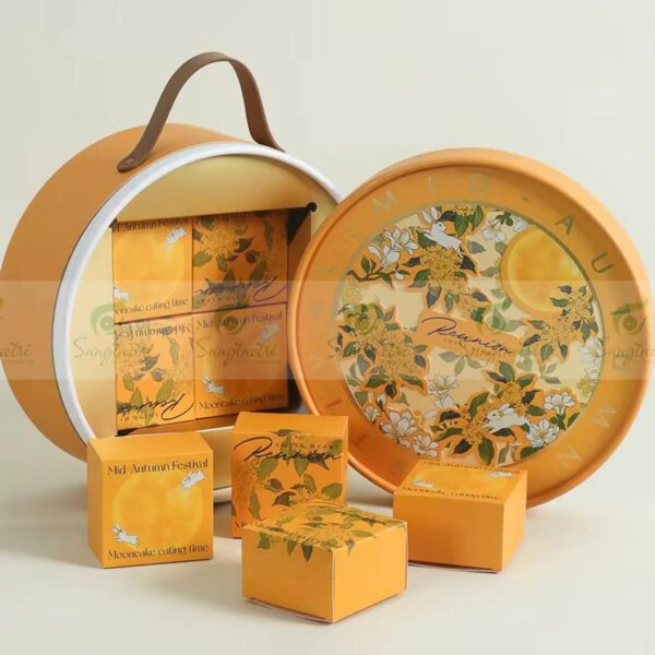 HỘP BÁNH TRUNG THU TRÒN CÓ QUAI