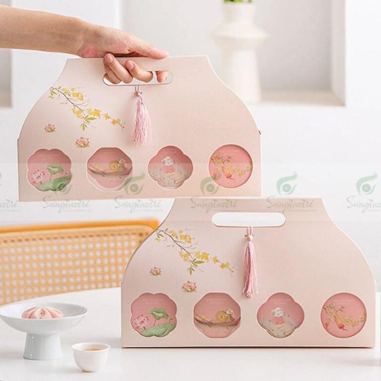 HỘP BÁNH TRUNG THU QUAI XÁCH 4 BÁNH