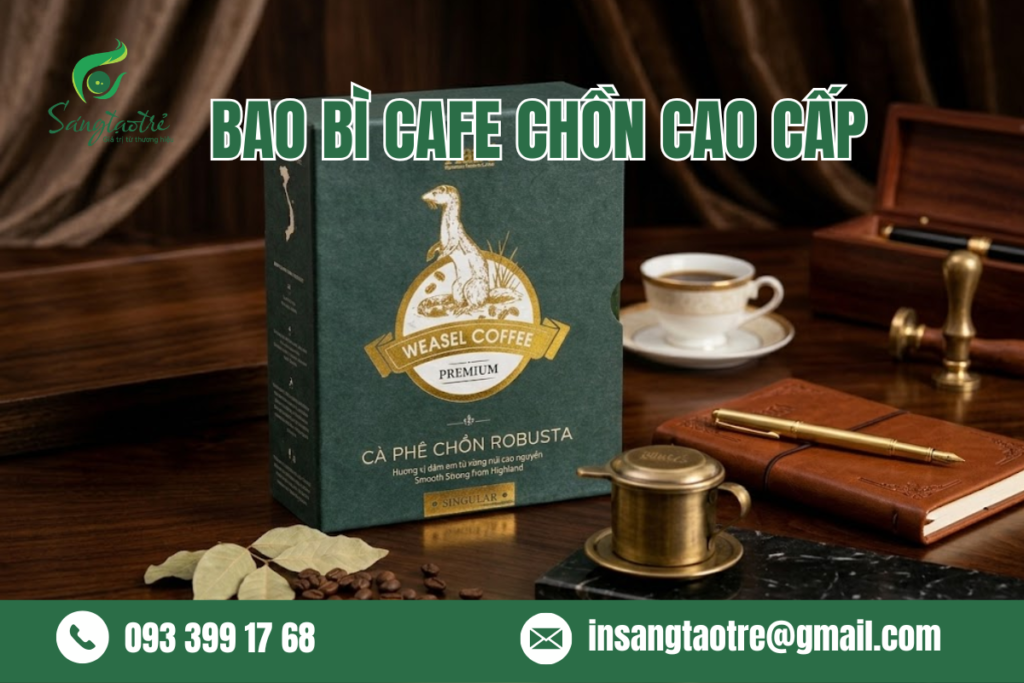 BAO BÌ CAFE CHỒN CAO CẤP 2026 – CHÌA KHÓA GIÚP SẢN PHẨM BÁN GIÁ CAO HƠN