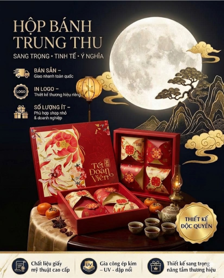 Hộp Bánh Trung Thu Tết Đoàn Viên – Phong Cách Bao Bì Thu Hút Ngay Từ Cái Nhìn Đầu Tiên